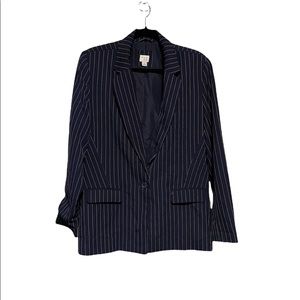 Navy & White Striped Blazer